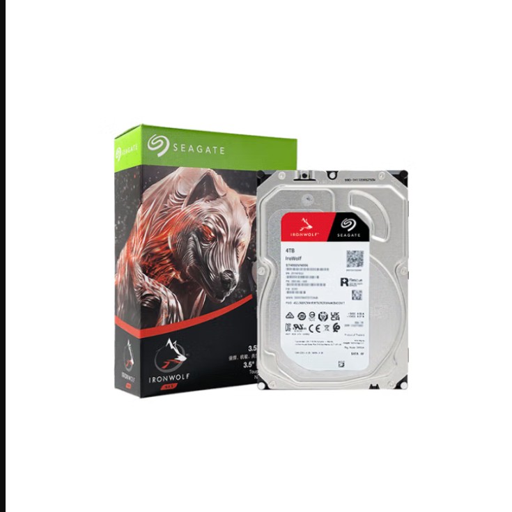 希捷（SEAGATE）NAS硬盘 4TB 256MB 机械硬盘 CMR垂直 静音低耗 数据恢复服务 3.5英寸 希捷酷狼 ST4000VN006